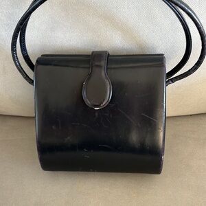 Vintage 50's/60’s Black Leather Purse/Pocketbook/handbag